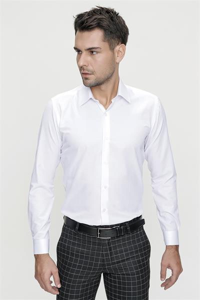 GK 625 Beyaz Klasik Gömlek
