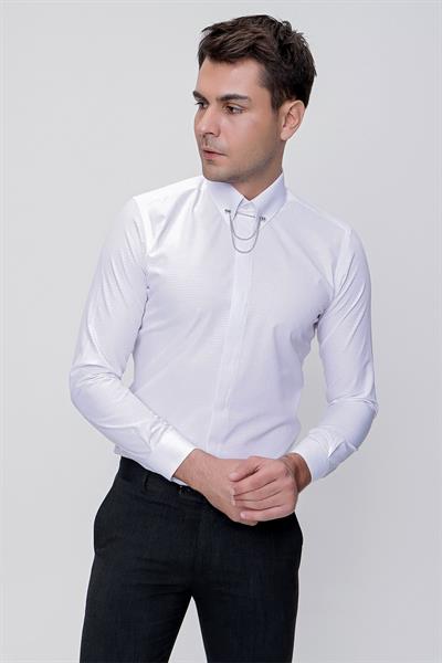 GK 629 Beyaz Klasik Gömlek