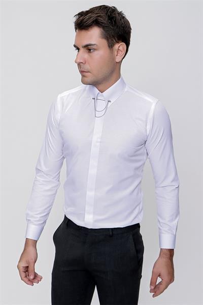 GK 629 Beyaz Klasik Gömlek
