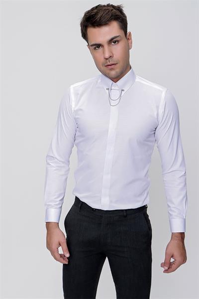 GK 629 Beyaz Klasik Gömlek