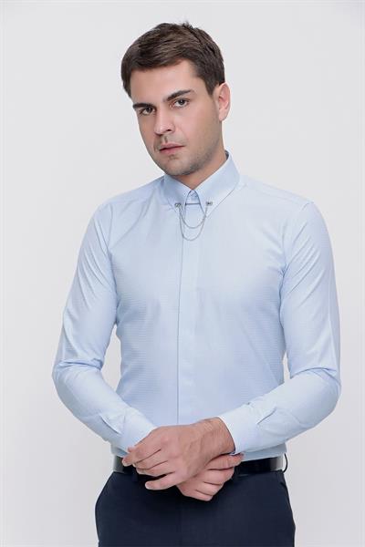GK 629 Mavi Klasik Gömlek