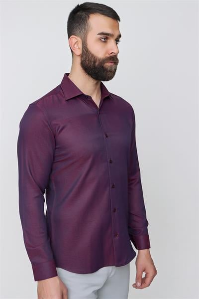 GK 632 Bordo Klasik Gömlek