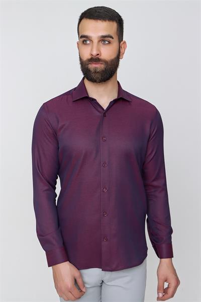 GK 632 Bordo Klasik Gömlek