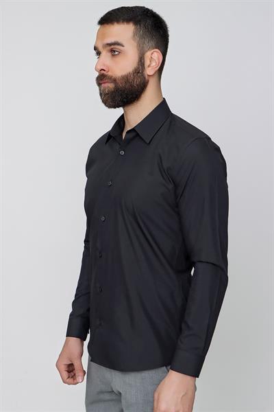 GK 636 Siyah Klasik Gömlek