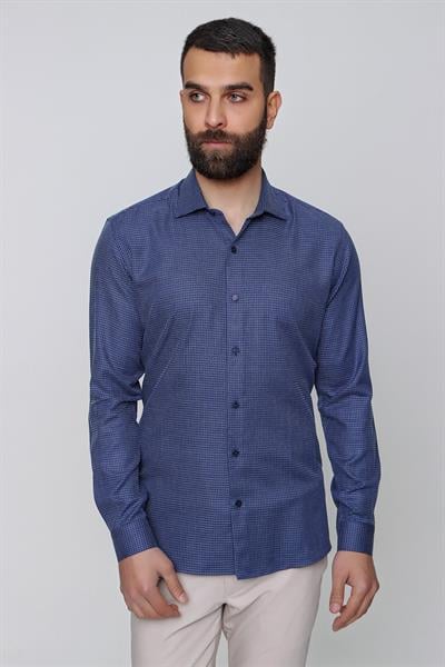 GK 645 Lacivert Klasik Gömlek