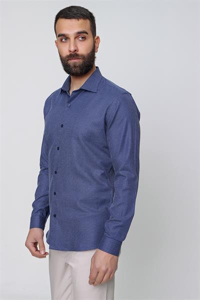 GK 645 Lacivert Klasik Gömlek