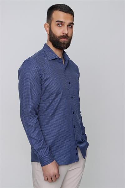 GK 645 Lacivert Klasik Gömlek