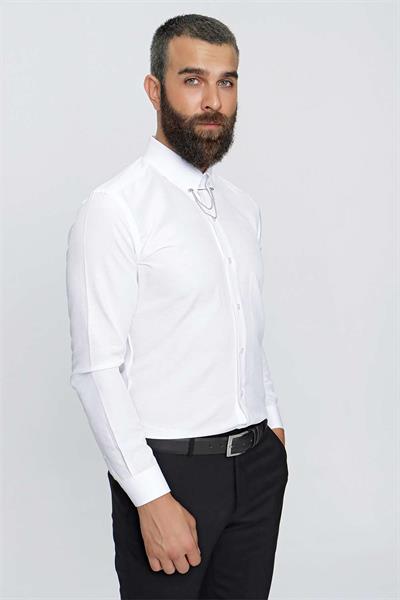 GK 646 Beyaz Klasik Gömlek