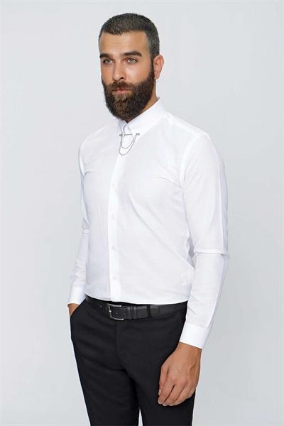 GK 646 Beyaz Klasik Gömlek