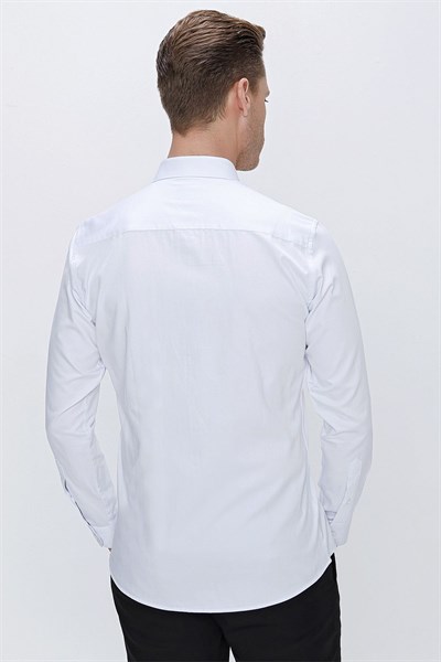 GK 669 Slim Fit Beyaz Klasik Gömlek