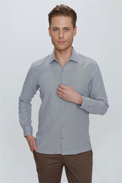 GK 672 Slim Fit Siyah Klasik Gömlek