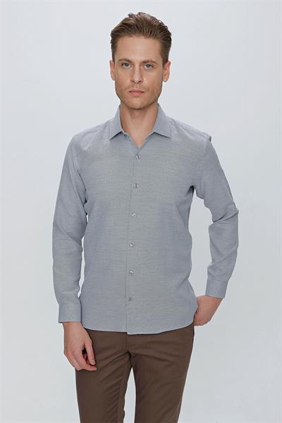 GK 672 Slim Fit Siyah Klasik Gömlek