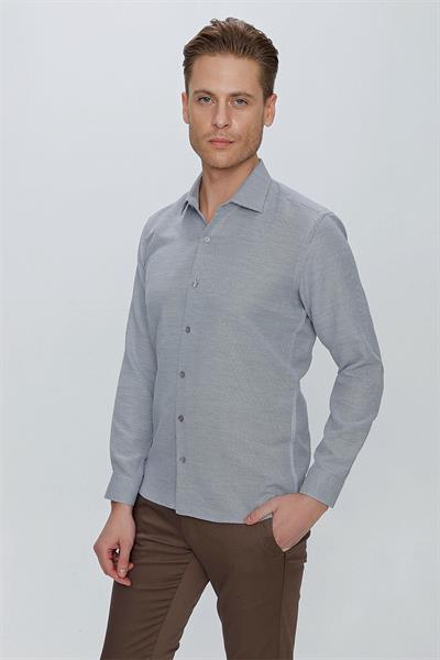 GK 672 Slim Fit Siyah Klasik Gömlek