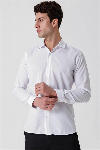 GK 677 Slim Fit Beyaz Altro Gömlek