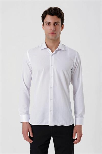 GK 677 Slim Fit Beyaz Altro Gömlek