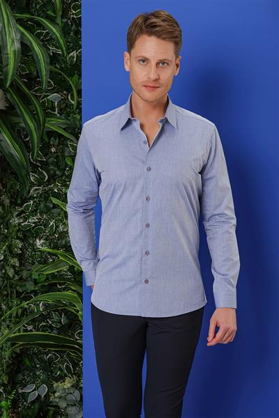 GK 679 Slim Fit Koyu Mavi Klasik Gömlek