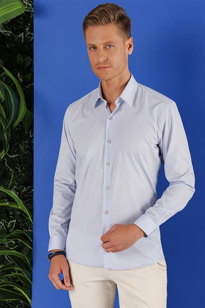 GK 683 Slim Fit Açık Mavi Klasik Gömlek