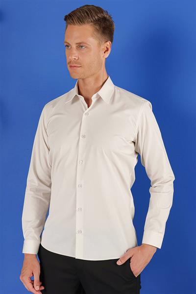 Slim Fit %100 Pamuk Kravat Yaka Taş Gömlek GK 683