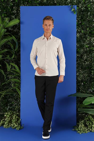 Slim Fit %100 Pamuk Kravat Yaka Taş Gömlek GK 683