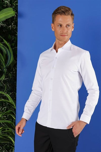 GK 687 Slim Fit Beyaz Klasik Gömlek