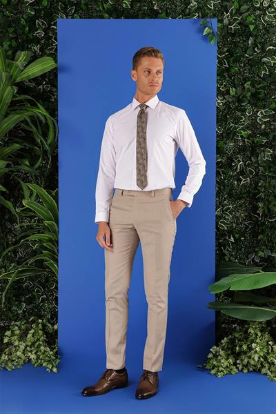 GK 689 Slim Fit Beyaz Klasik Gömlek