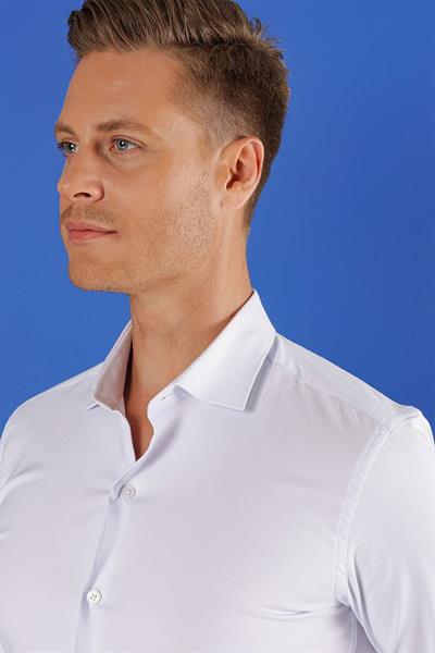 GK 690 Slim Fit Beyaz Klasik Gömlek