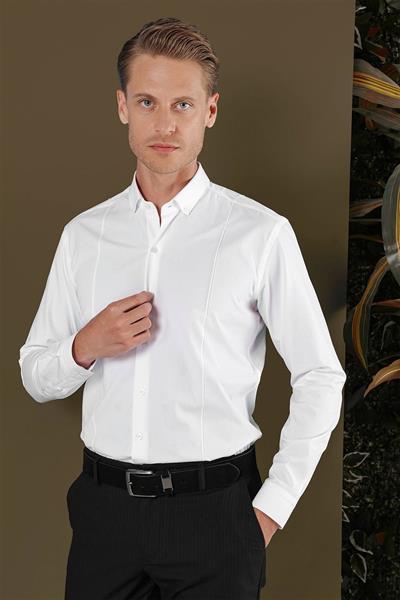 GK 691 Slim Fit Beyaz Klasik Gömlek