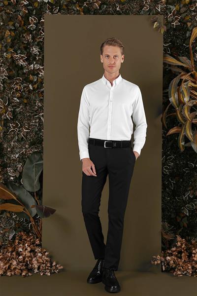 GK 692 Slim Fit Beyaz Klasik Gömlek