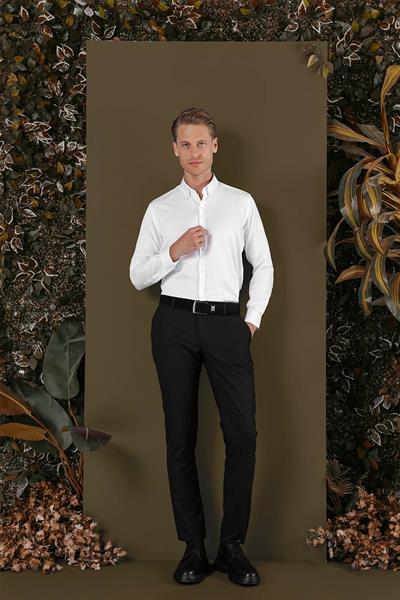 GK 692 Slim Fit Beyaz Klasik Gömlek