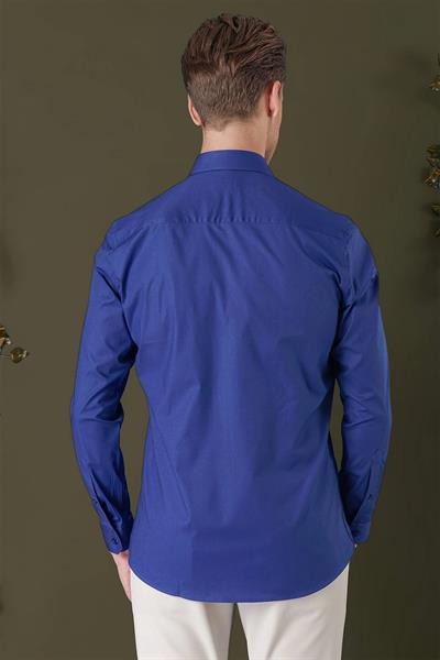 GK 709 Slim Fit Gece Mavisi Klasik Gömlek