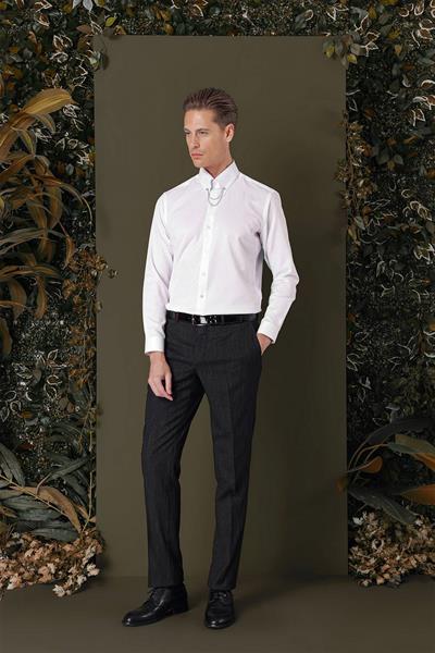 GK 710 Slim Fit Beyaz Klasik Gömlek