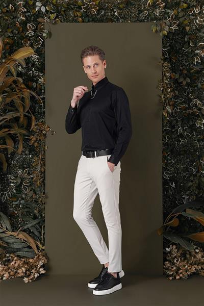 GK 710 Slim Fit Siyah Klasik Gömlek