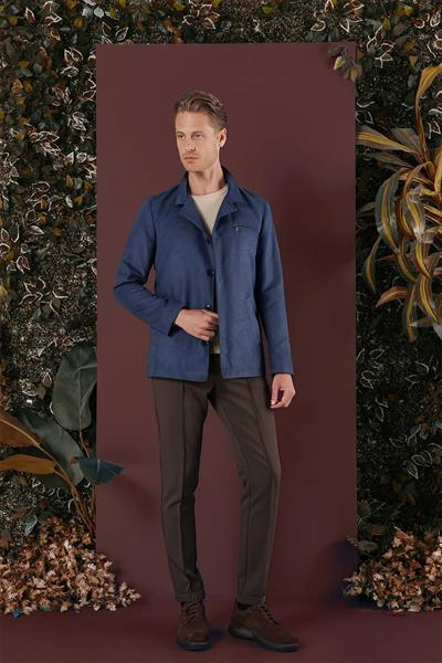 KA 080 Slim Fit Havacı Mavi Spor Kaban