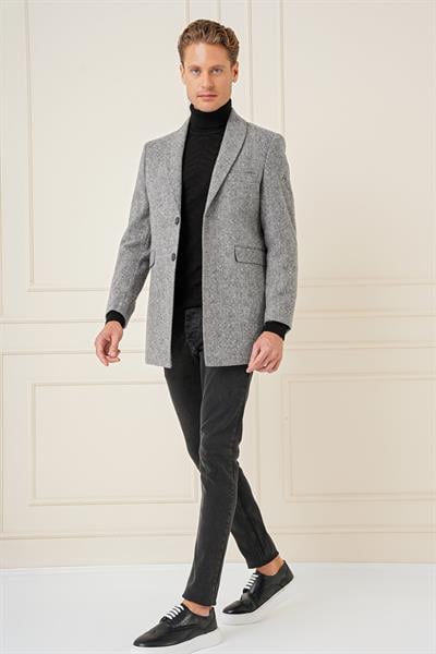 KA 084 Slim Fit Gri Spor Kaban