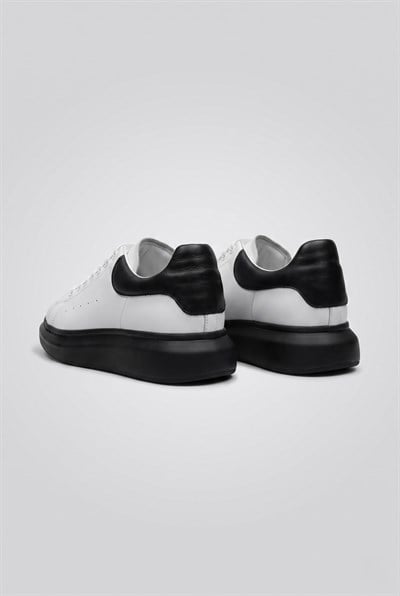Kalın Eva Tabanlı Bağcıklı Çift Renk Beyaz Sneaker Ayakkabı 2026-12