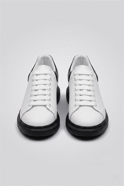 Kalın Eva Tabanlı Bağcıklı Çift Renk Beyaz Sneaker Ayakkabı 2026-12