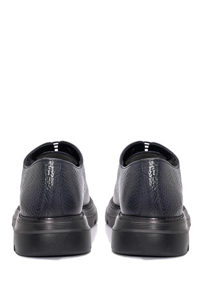 Kalın Taban Flotter Deri Casual Lacivert Ayakkabı 9867