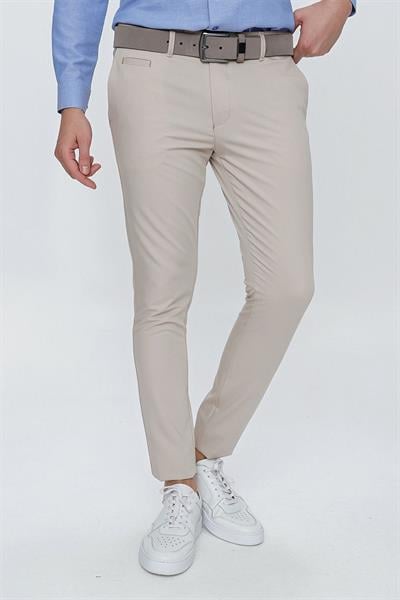 P 1077 Slim Fit Bej Spor Pantolon