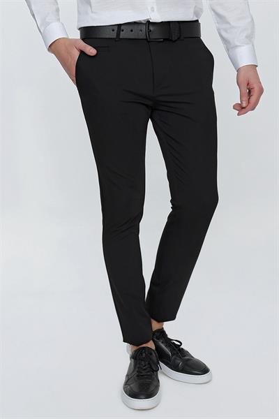 P 1077 Slim Fit Siyah Spor Pantolon