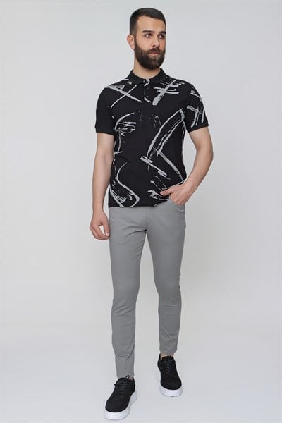 P 1087 Slim Fit Füme Spor Pantolon