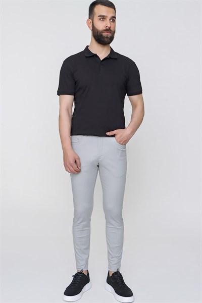 P 1087 Slim Fit Gri Spor Pantolon