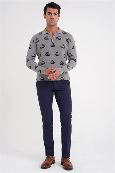 P 1091 PANTOLON Slim LACİVERT CASUAL