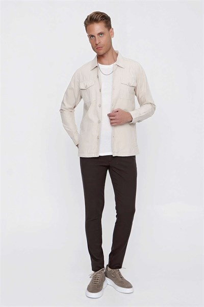 P 1100 Slim Fit Kahve Spor Pantolon