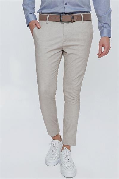 P 1111 Slim Fit Bej Spor Pantolon