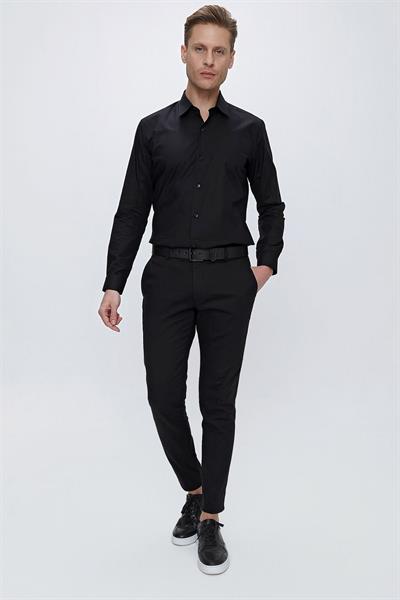 P 1112 Slim Fit Siyah Spor Pantolon