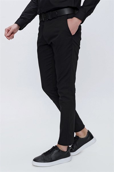 P 1112 Slim Fit Siyah Spor Pantolon