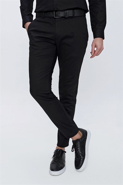 P 1112 Slim Fit Siyah Spor Pantolon