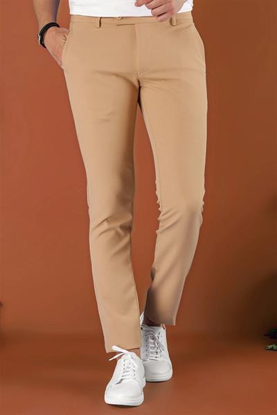 P 1123 Slim Fit Camel Spor Pantolon