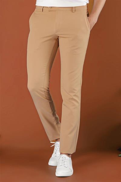 P 1123 Slim Fit Camel Spor Pantolon