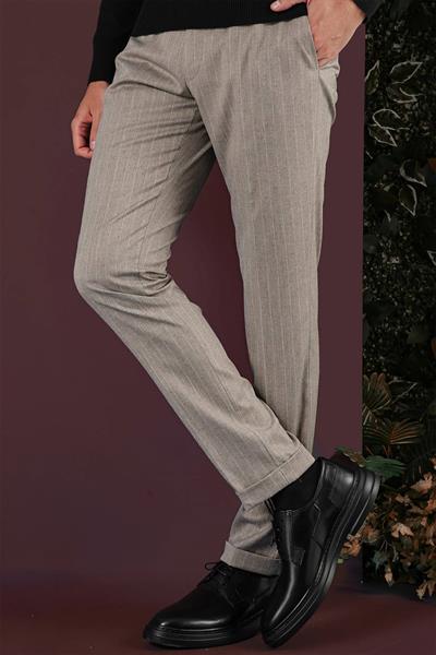 P 1134 Slim Fit Bej Spor Pantolon